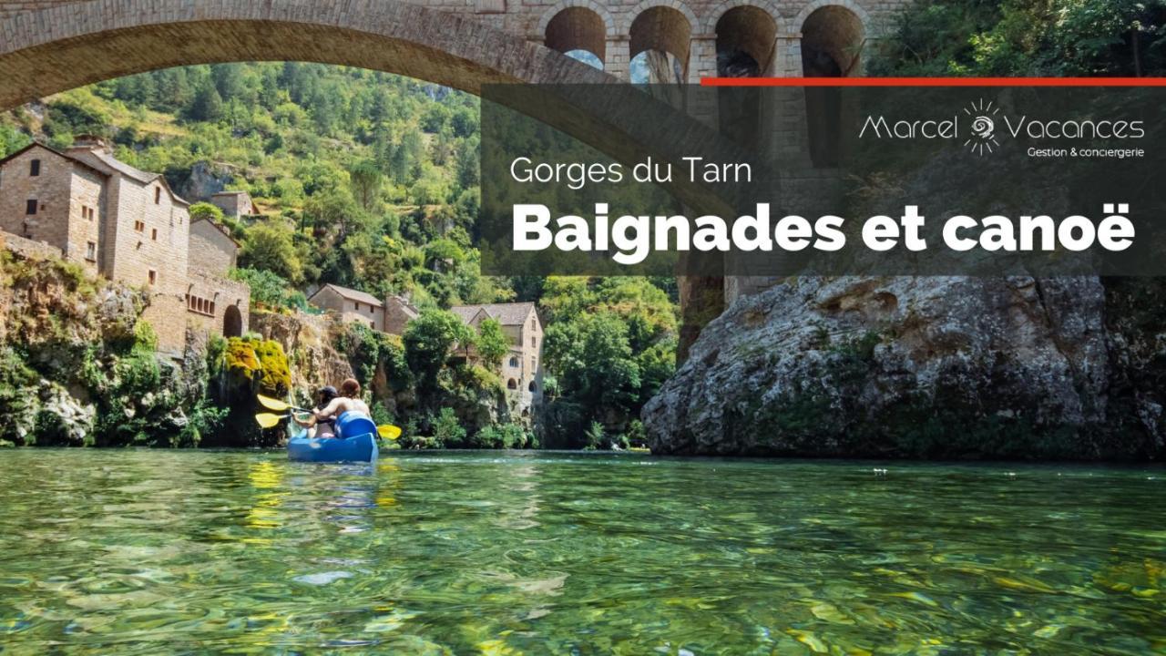 Gorges Du Tarn - Maisonnette A Flanc De Falaise Sainte-Enimie Bagian luar foto